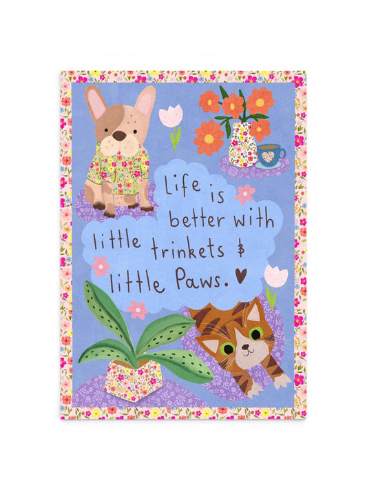 A4 Art Print: Trinkets and Paws