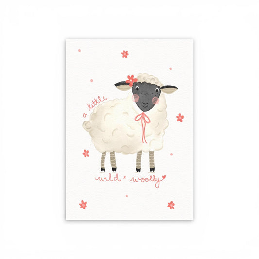 A4 Art Print: A Little Wild and Woolly Sheep