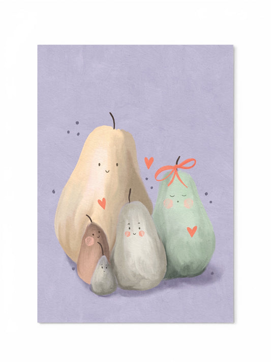 A4 Art Print: Little Pear Family