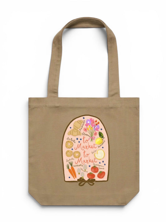 100% Cotton Canvas Tote Bag - To Market, To Market