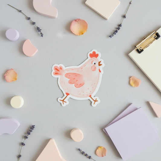 Sprinting Chicken Permanent Vinyl Sticker