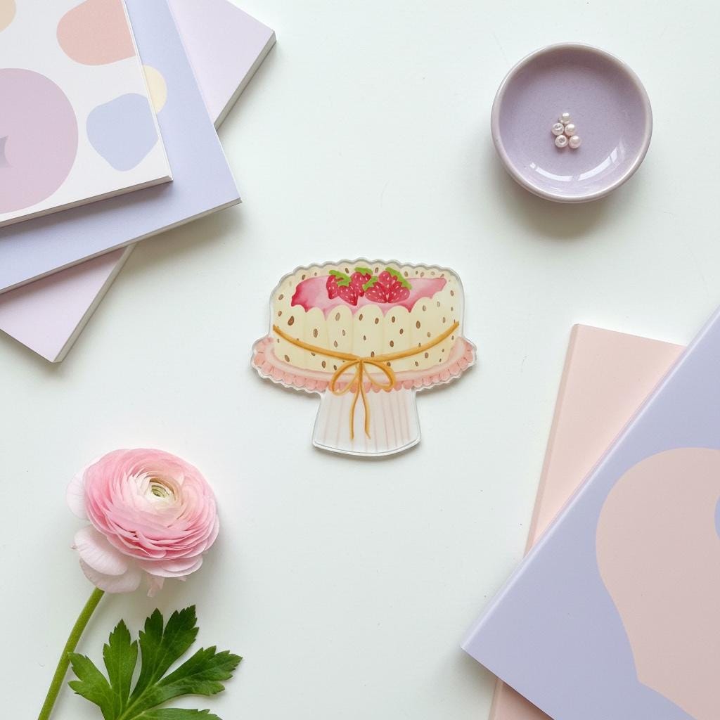 Fridge Magnet: Strawberry Cake