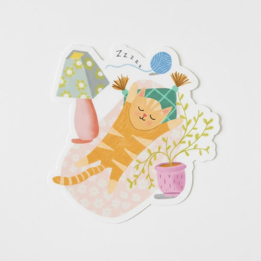 Cosy Cat Permanent Vinyl Sticker