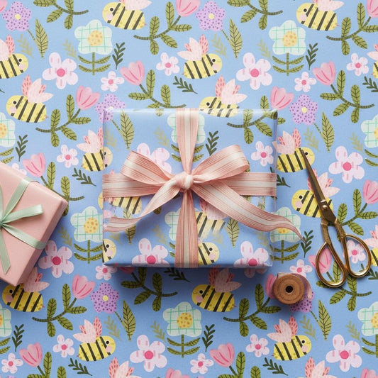 Papercut Flowers Illustrated Gift Wrap