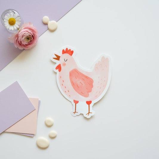 Singing Chicken Permanent Vinyl Sticker