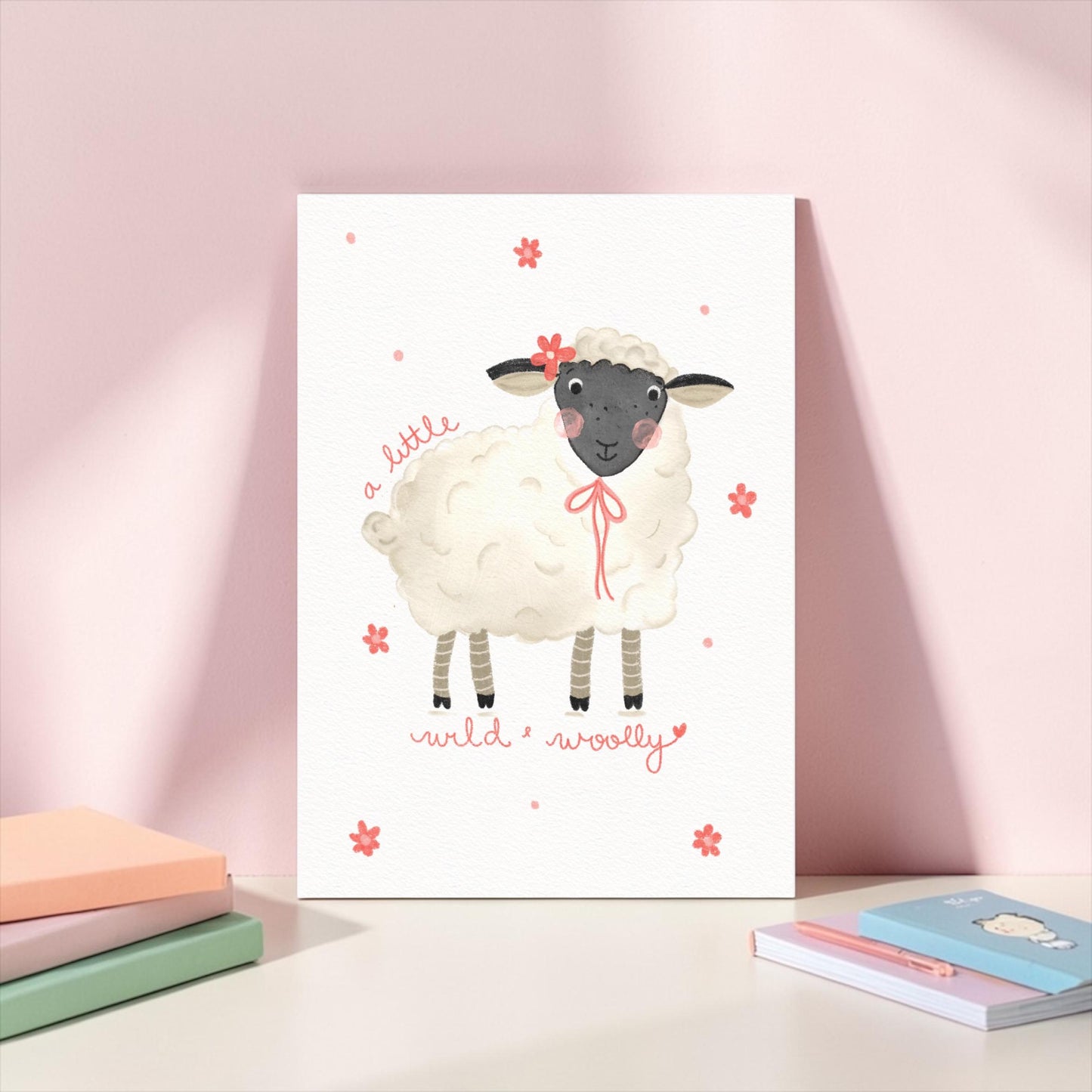 A4 Art Print: A Little Wild and Woolly Sheep