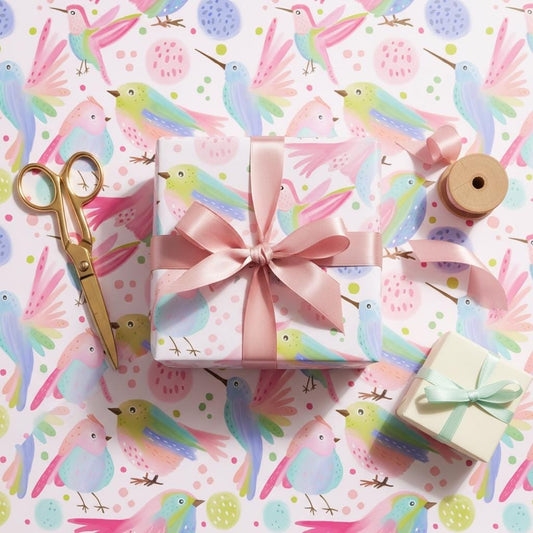 Watercolour Birds Illustrated Gift Wrap
