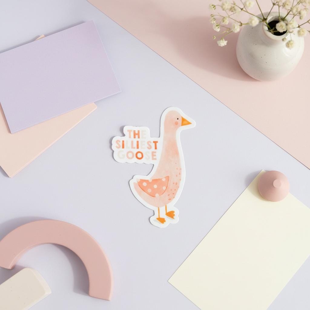 The Silliest Goose Vinyl Sticker: Permanent Decal