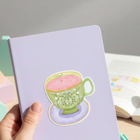 Tea cup Permanent Vinyl Sticker