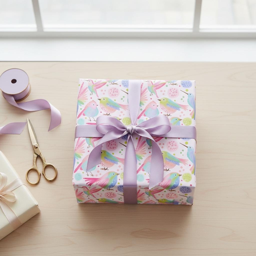 Watercolour Birds Illustrated Gift Wrap