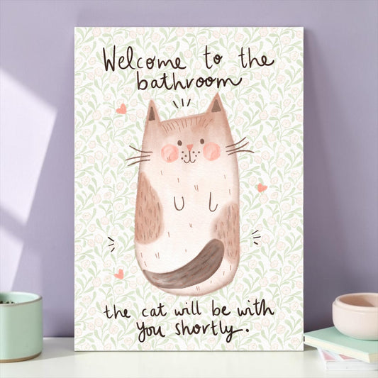 A4 Art Print: Bathroom Cat