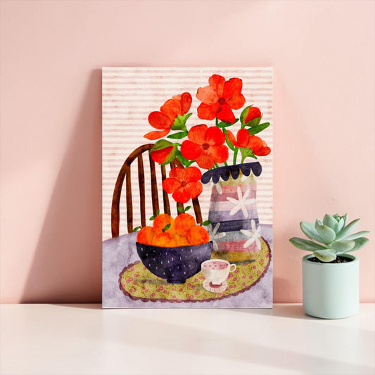 A4 Art Print: Dining Table Scene