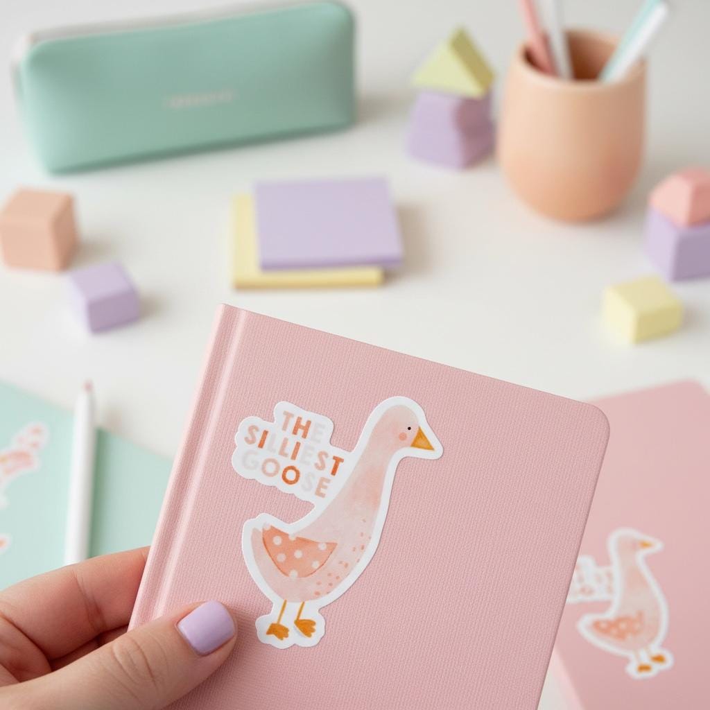 The Silliest Goose Vinyl Sticker: Permanent Decal