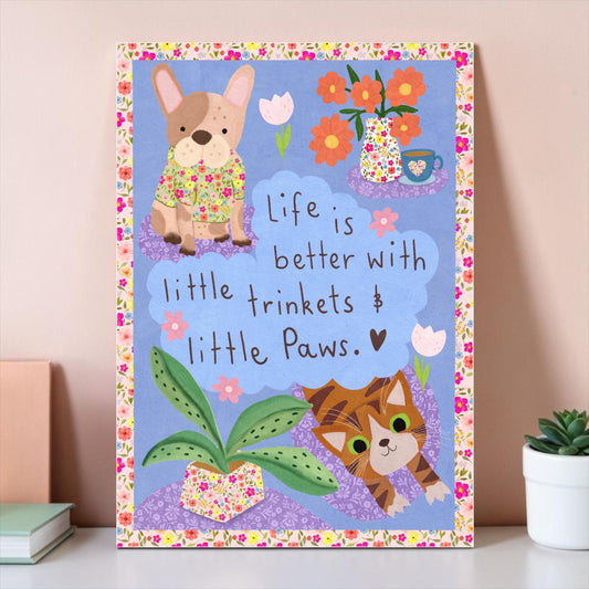 A4 Art Print: Trinkets and Paws
