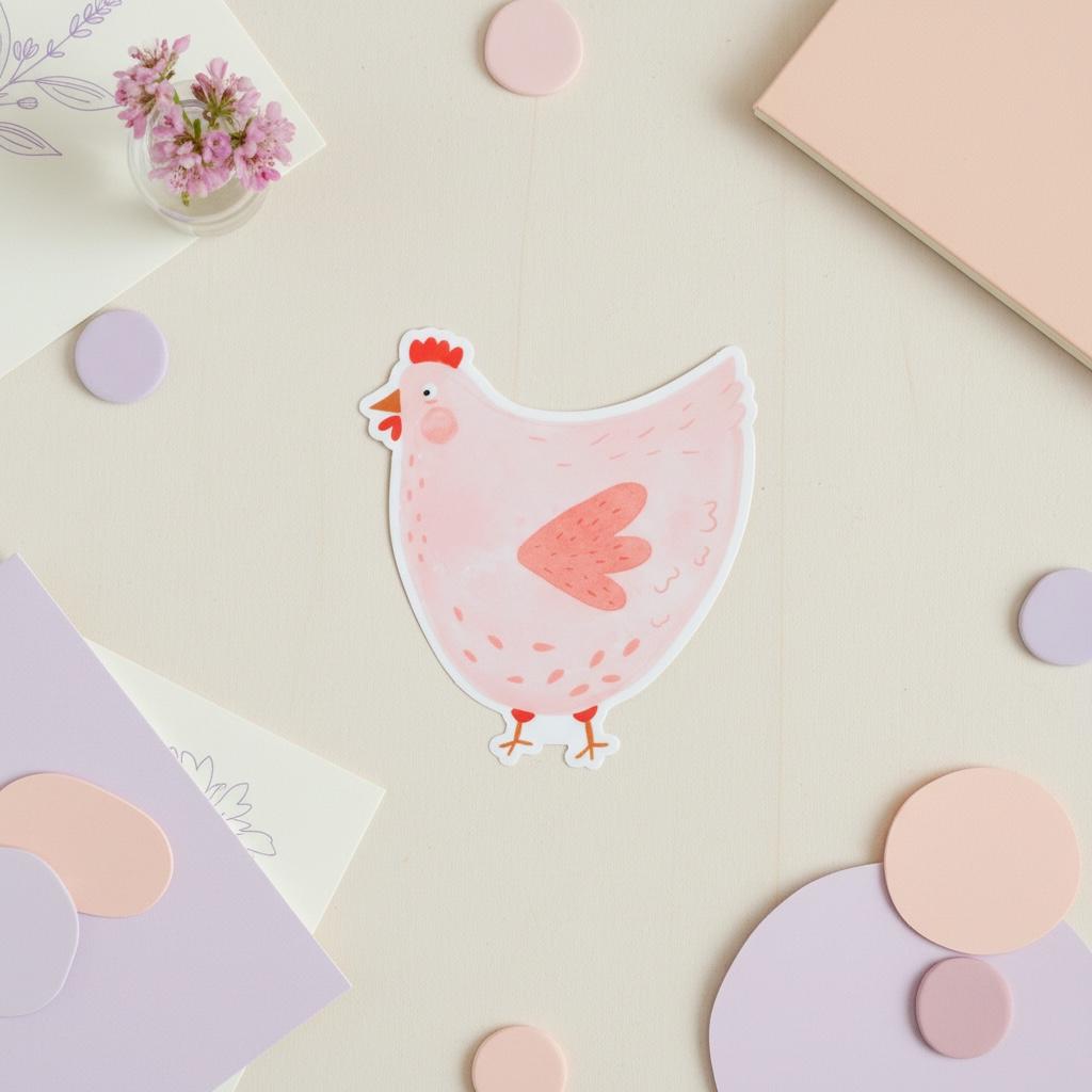 Fat Little Chicken Permanent Vinyl Sticker