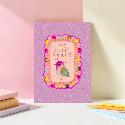 A4 Art Print: Hey Tweet Heart