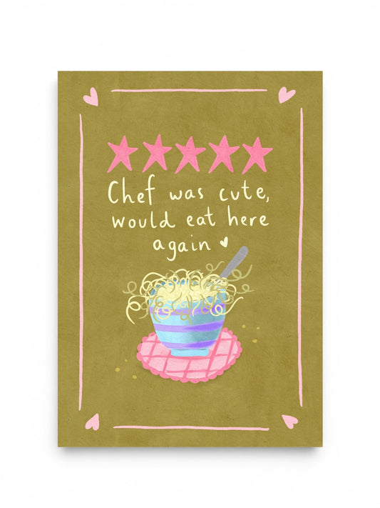 A4 Art Print: Chef Review Illustration