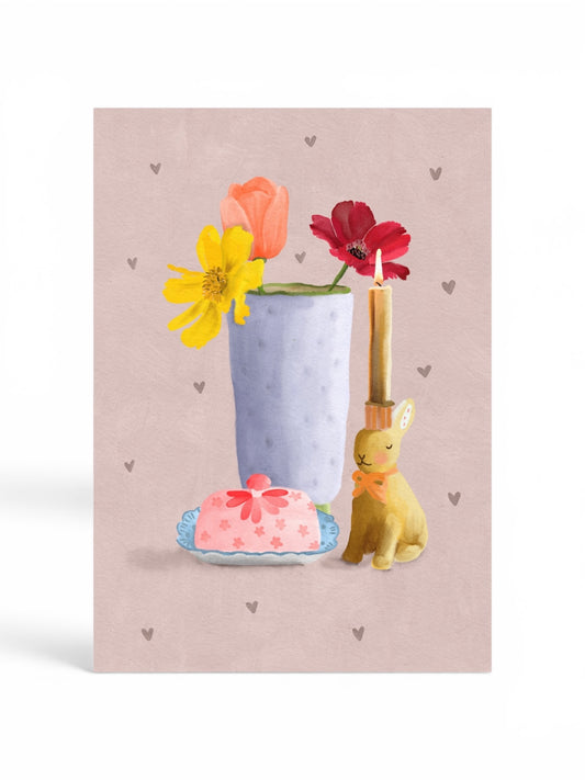 A4 Art Print: Candlestick and Butterdish