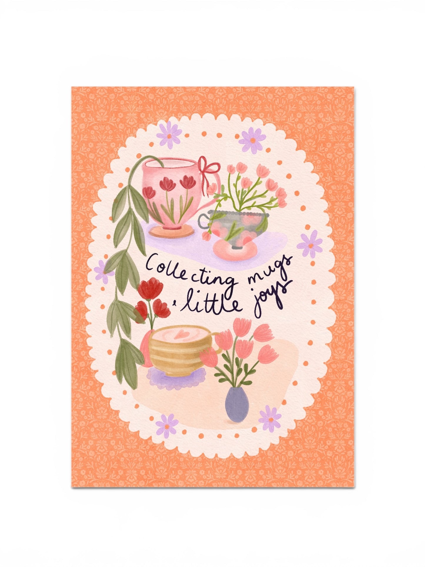 A4 Art Print: Collecting Mugs and Little Joys