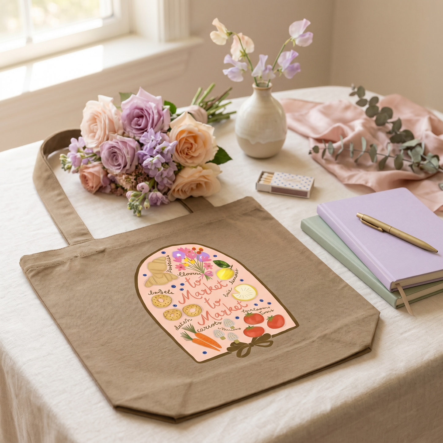 100% Cotton Canvas Tote Bag - To Market, To Market