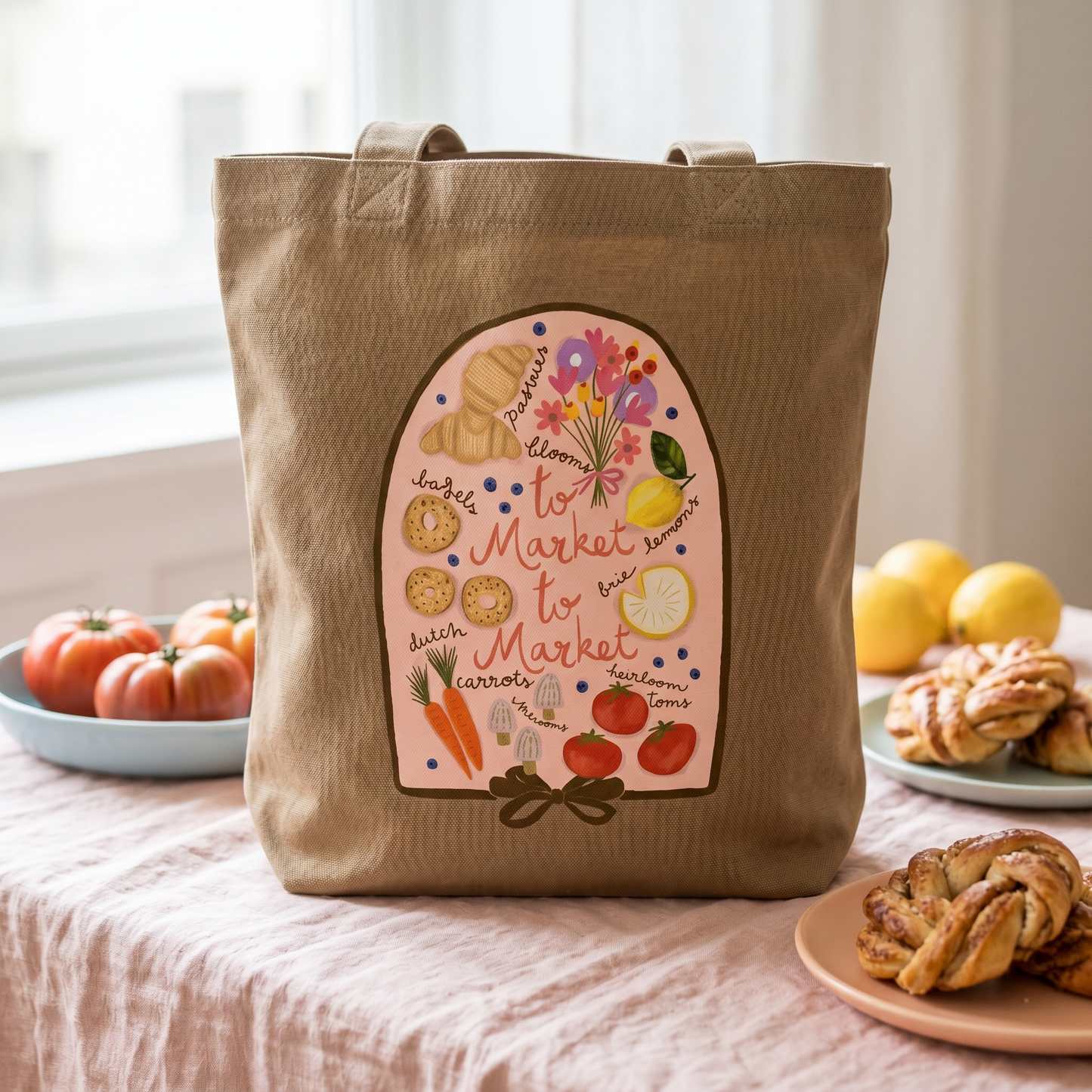 100% Cotton Canvas Tote Bag - To Market, To Market