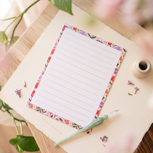 A5 Lined Keepsake Card: Mod Floral Pattern