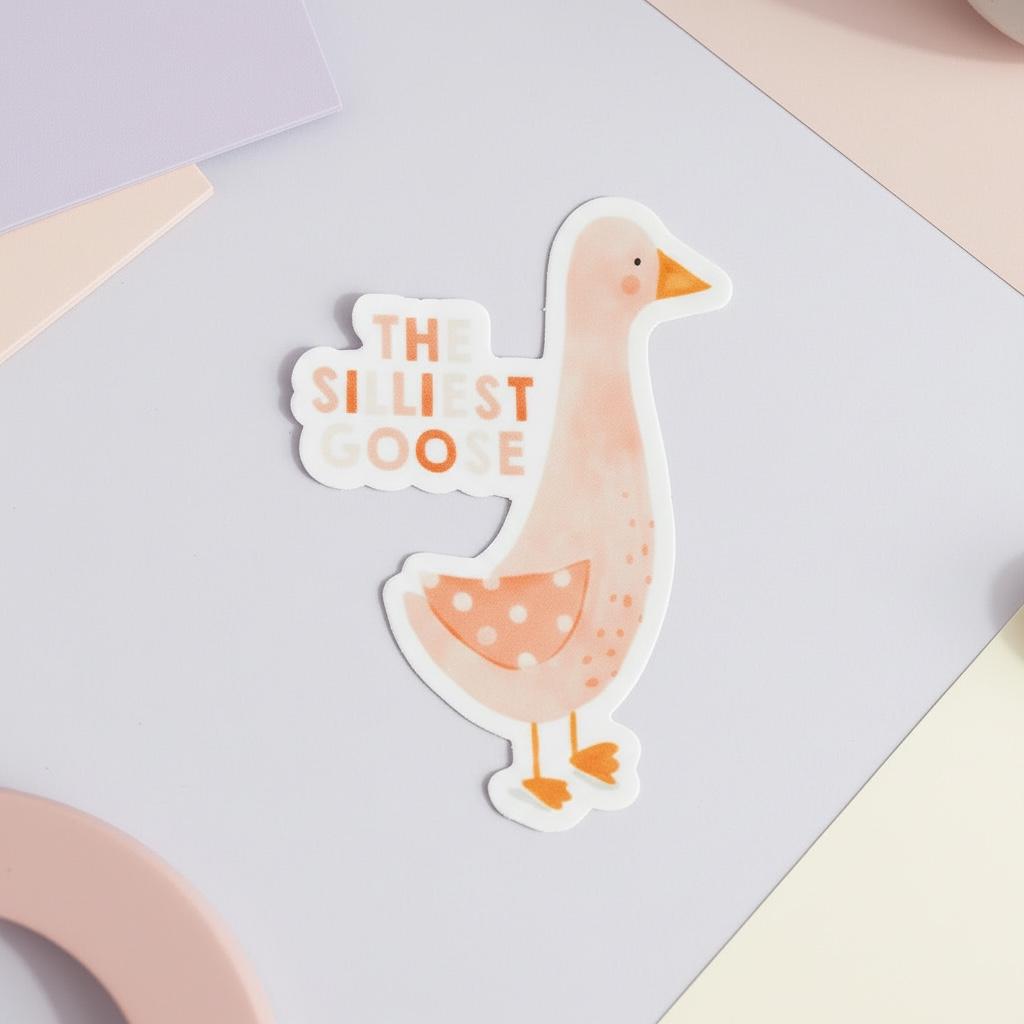 The Silliest Goose Vinyl Sticker: Permanent Decal