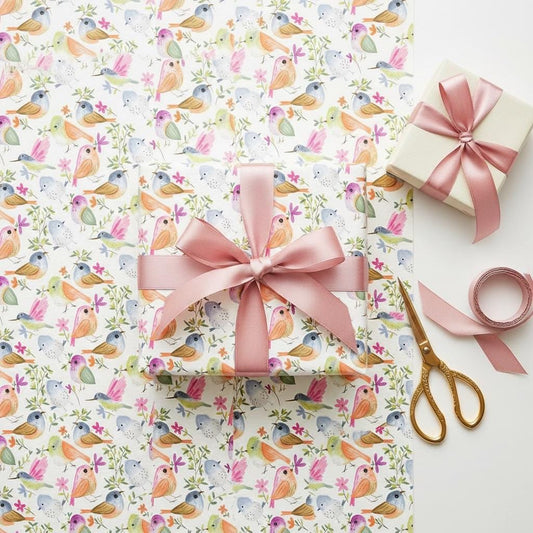 Birds and Branches Illustrated Gift Wrap