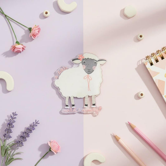 Fridge Magnet: A Little Wild and Woolly Sheep
