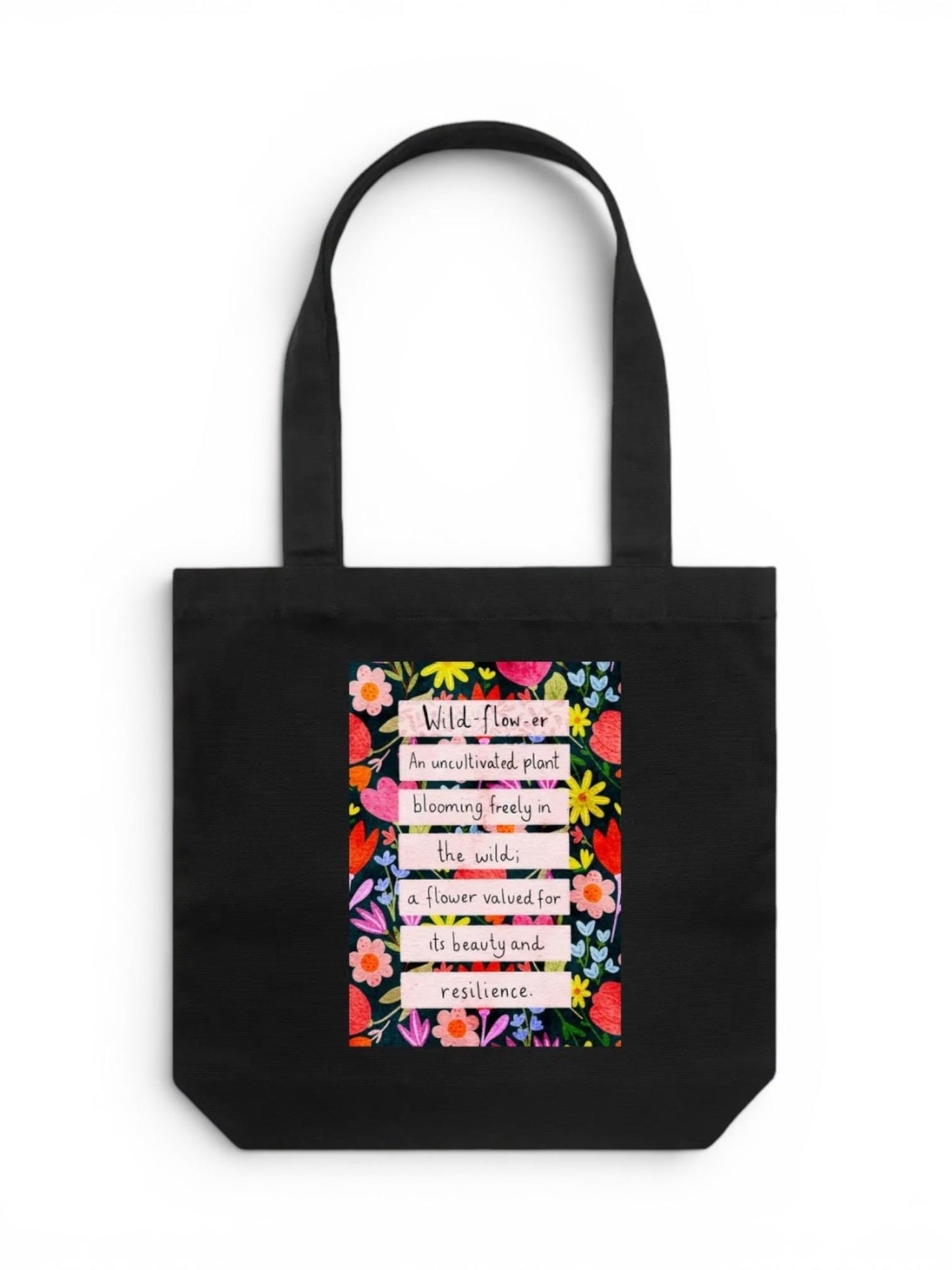 100% Cotton Canvas Tote Bag - Wildflowers Definition