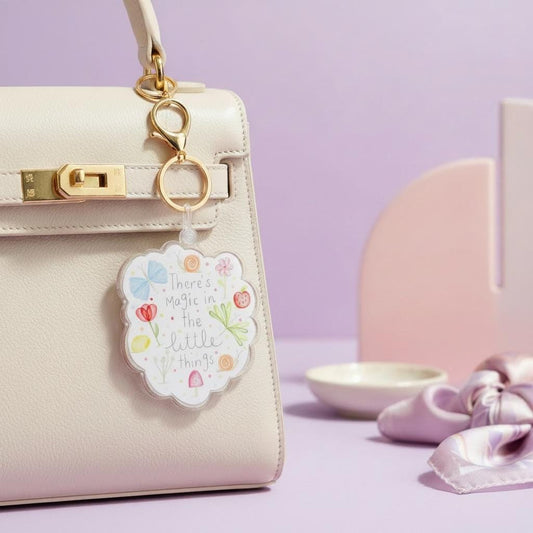 Oversized Illustrated Keyring or Bag Tag - There’s Magic in the Little Things
