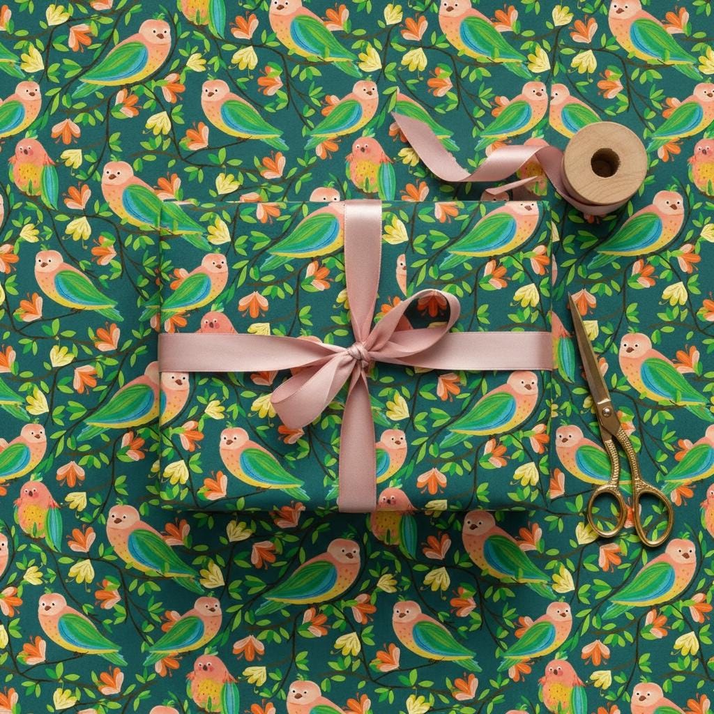 Bright Birds Illustrated Gift Wrap